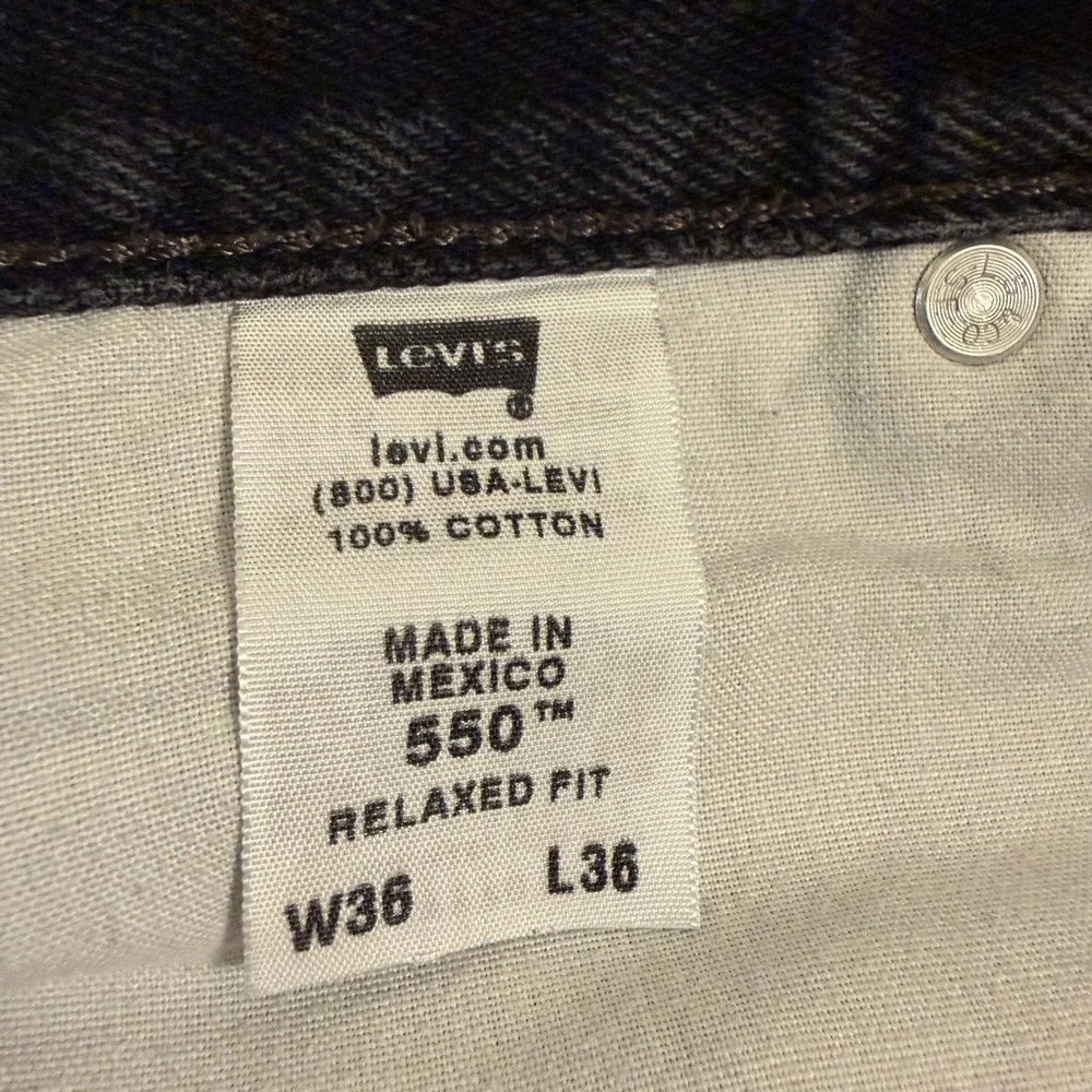 Vintage Levi's 550 Black Jeans Mens 36x36 Relaxed Fit Tapered 2008 Mexico Y2K